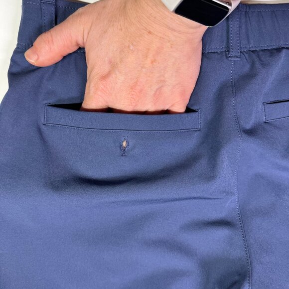 UA Under Armour Size 4 Fitted Heatgear Golf Shorts Blue Zip Fly - Picture 6 of 9